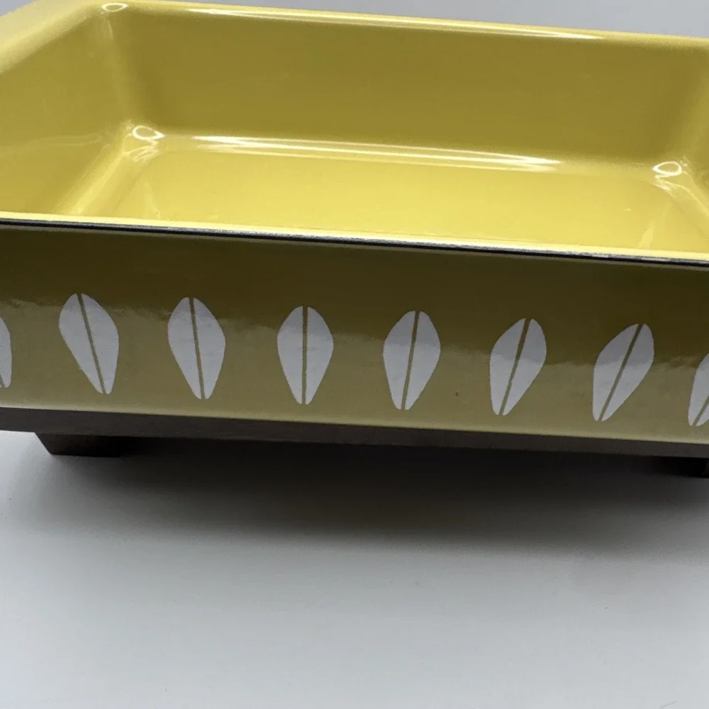 Cathrineholm Enamelware Lotus Baking Pan Green Lasanga Casserole Rectangular